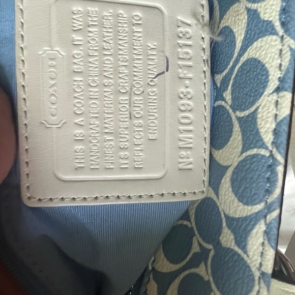 Coach blue & white shoulder bag(no longer available)with matching blue MK wallet - Picture 9 of 10